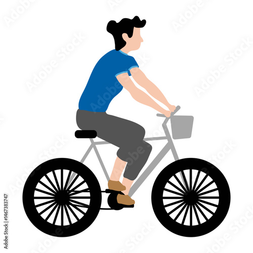 Illustration of Person Riding a Bicycle