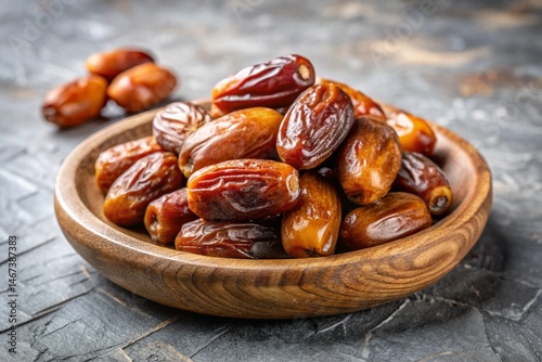 dates in a wooden bowl