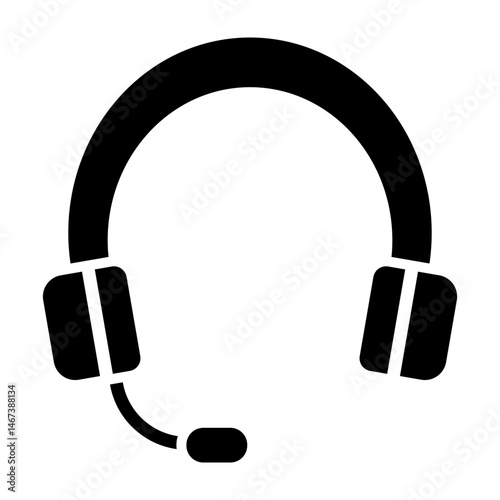 Headset Mic  Vector Glyph Icon Design