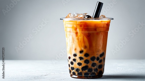 Wallpaper Mural Delicious bubble tea with chewy tapioca pearls in creamy milk tea. Perfectly sweet, refreshing, and Instagram-worthy! A trendy Asian drink loved worldwide. Torontodigital.ca