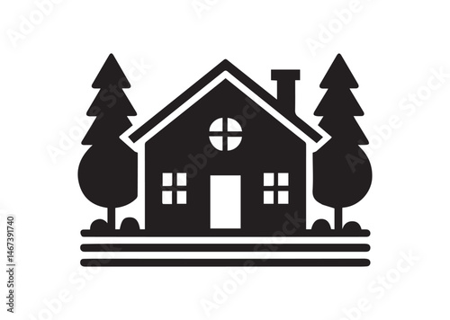 Home Silhouette Vector, Home Icon, Home Black Vector