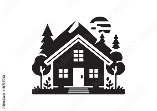 Home Silhouette Vector, Home Icon, Home Black Vector