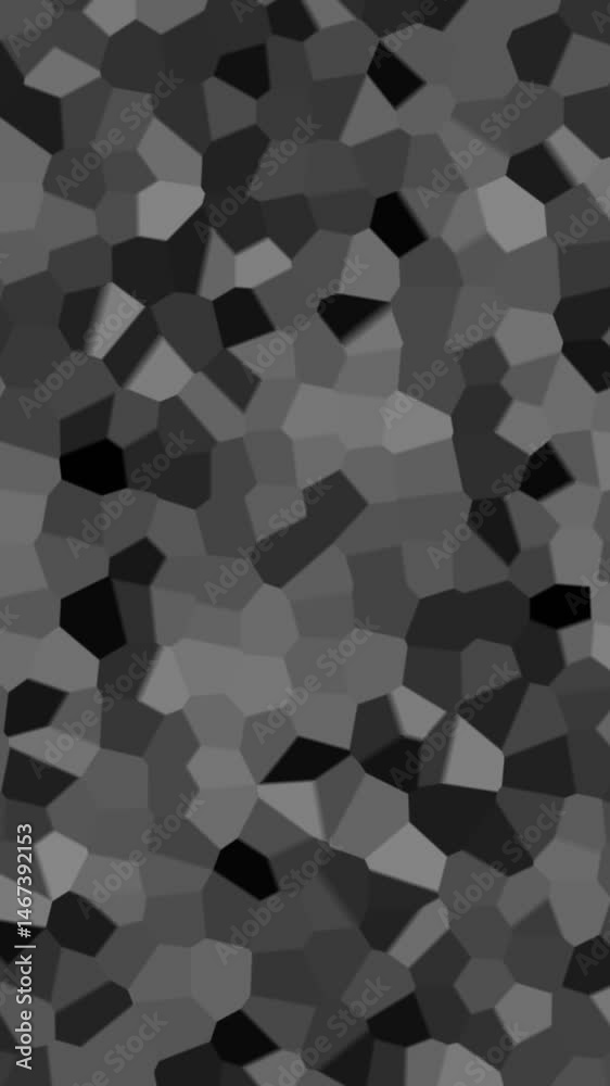 Vertical loop seamless animation of abstract black and gray geometric polygonal shapes mosaic pattern background. Vertical loop seamless animation of abstract black and gray geometric polygonal shapes mosaic pattern background.