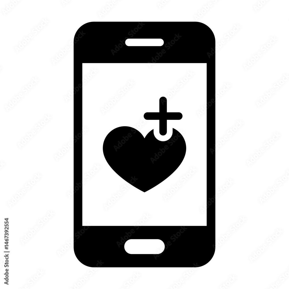 Medical App Vector Glyph Icon Design Medical App Vector Glyph Icon Design