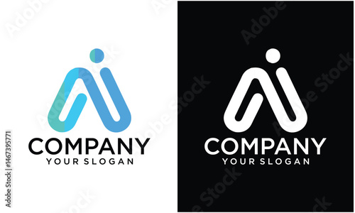 Creative Generate AI, Artificial Intelligence Logo. Ai logo Concept. Vector symbol (AI). Abstract letter Ai logo