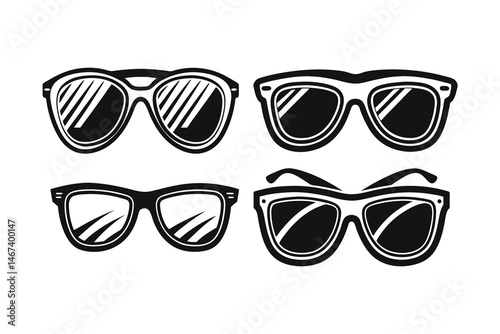 sunglass silhouette vector, sunglass vector on white background