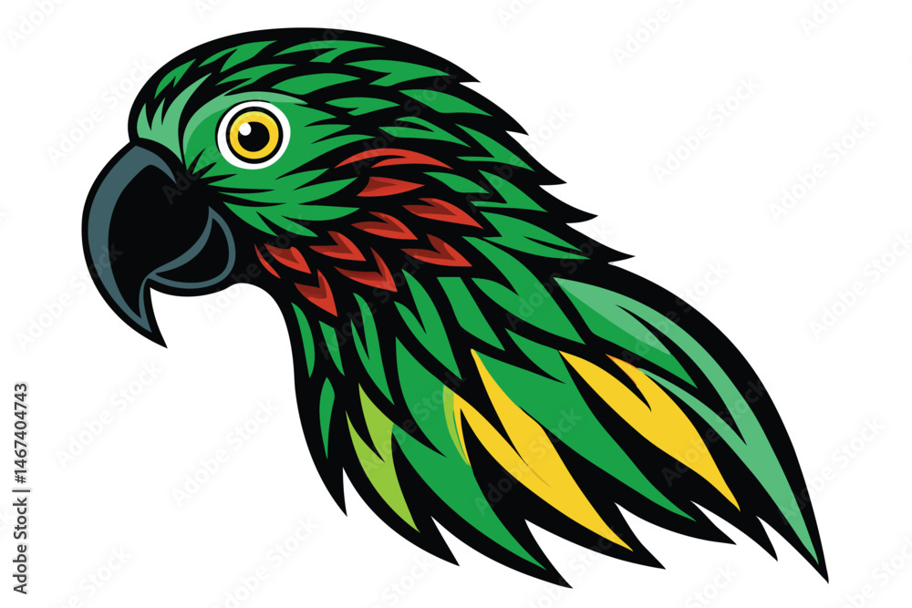 Obraz premium Parrot head designs on clean background. Macaw. Birds. Wildlife Animals.