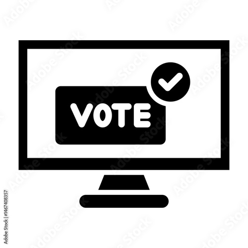 Online Voting  Vector Glyph Icon Design