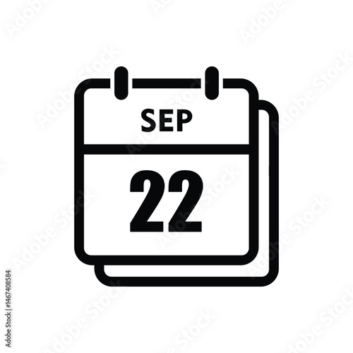 calender icon, 22 september icon with white background
