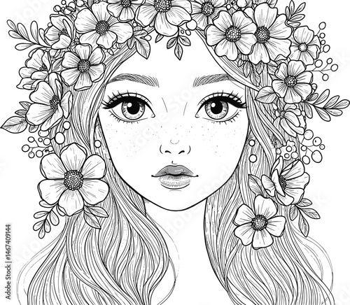 Native American Girl Coloring Page