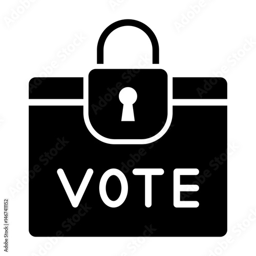 Vote Box Lock  Vector Glyph Icon Design