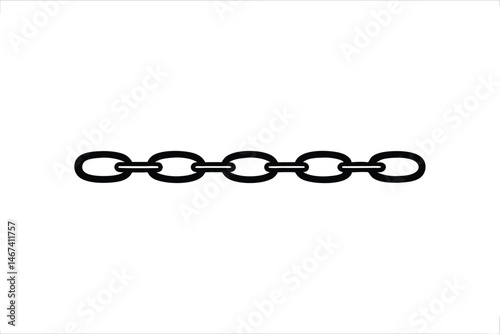 metal chain silhouette vector, chain link black icon , chain symbol
