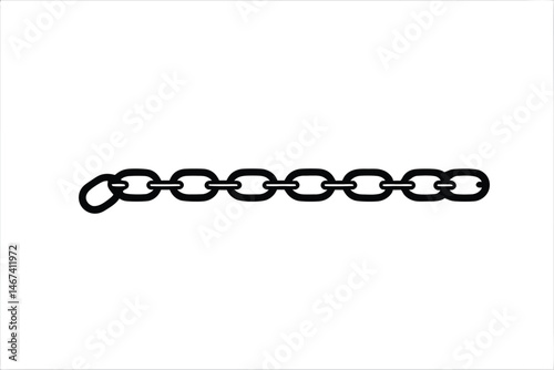 metal chain silhouette vector, chain link black icon , chain symbol