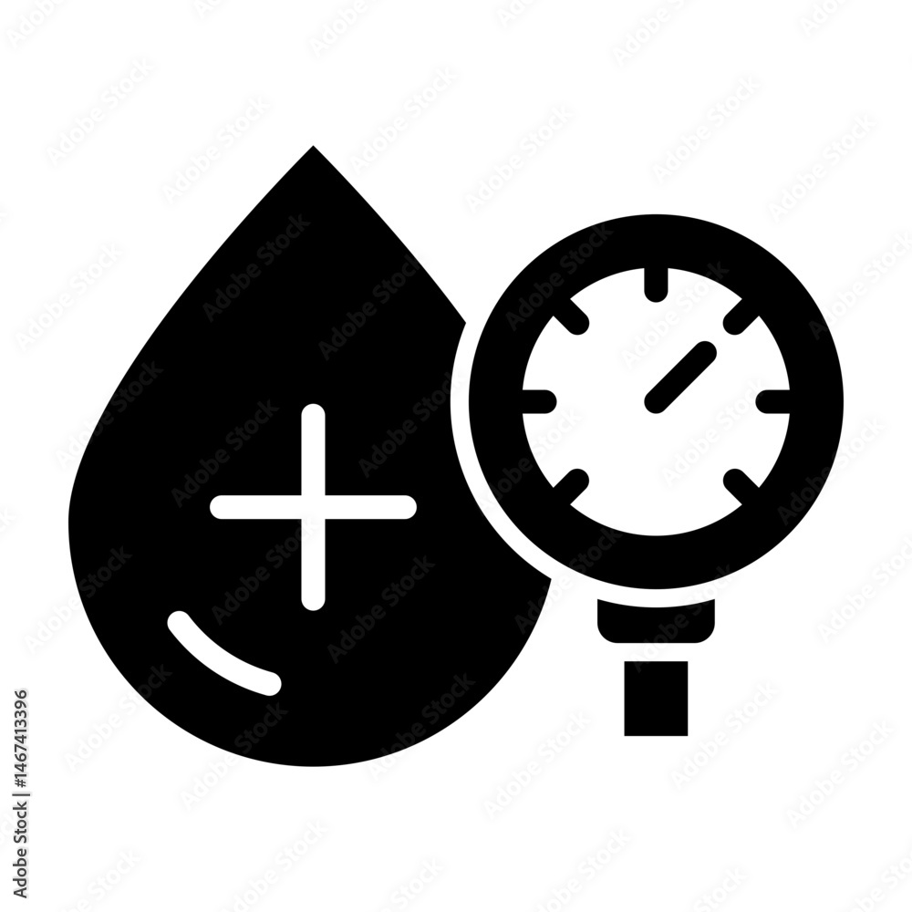 Fototapeta premium Blood Pressure Vector Glyph Icon Design