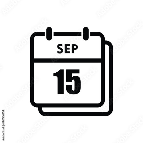 calender icon, 15 september icon with white background