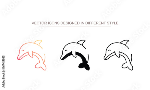 Dolphine icon design with white background stock illustration