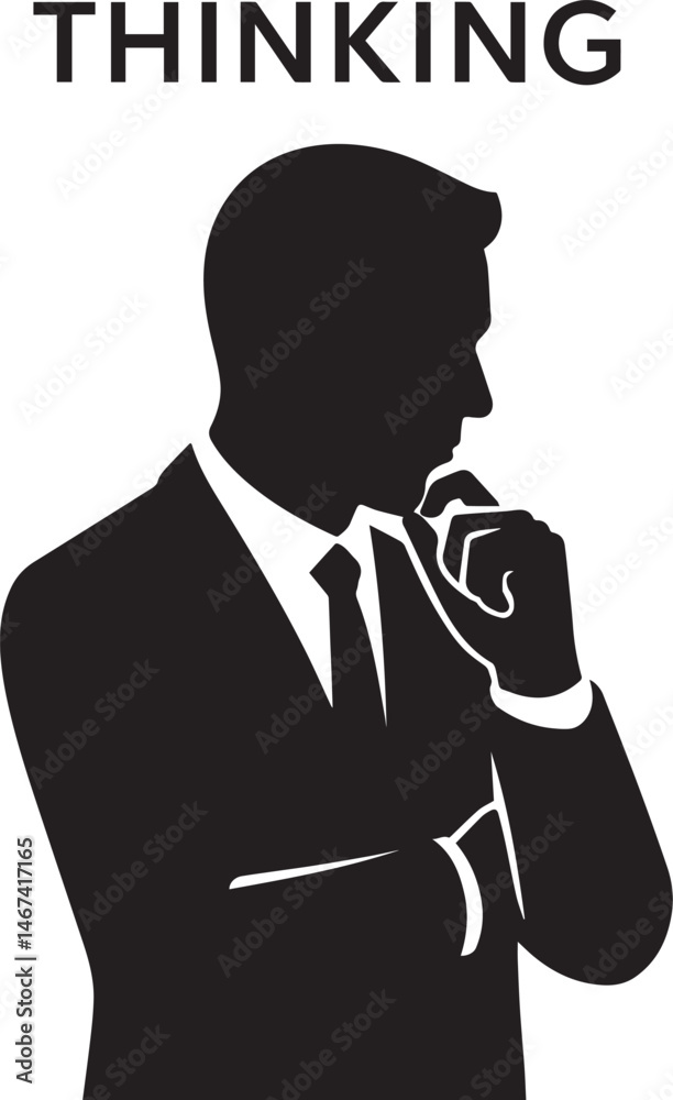 Silhouette of Businessman Thinking – Professional Decision Making Concept Vector
Silhouette of Businessman Thinking – Professional Decision Making Concept Vector