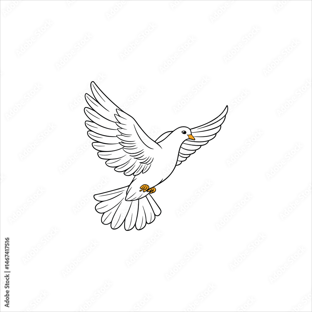 Obraz premium vector illustration of a flying bird