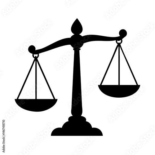 Stylized silhouette of scales of justice representing fairness and legal balance