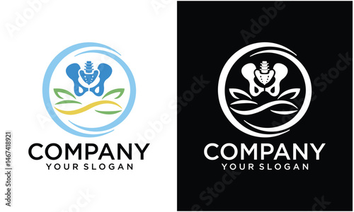 Creative Orthopedic Health Hip Bone with lotus Logo Design