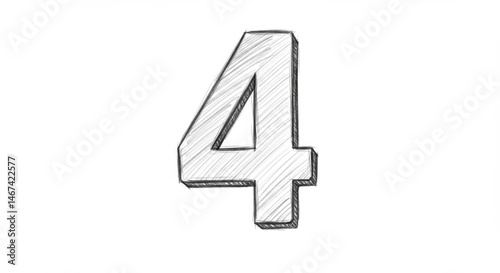 Number Four Sketch: Hand-Drawn Style Illustration Free Download Number Four Sketch: Hand-Drawn Style Illustration - GFXLoad