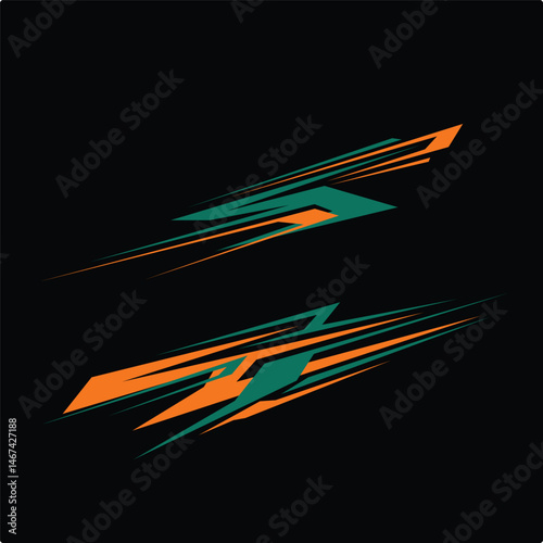 car wrapping decal design vector. car modification decals
