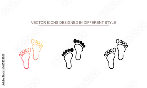 Footprint icon design with white background stock illustration