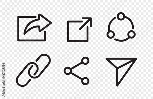 Share Big icon vector Collection.Like, love, heart, thumb up, repost, comment, share, save, more icon. arrows button sign. vector illustration eps 10