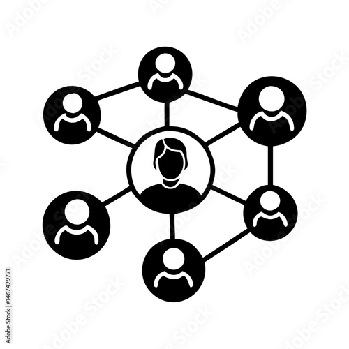 Network of Connections with central individual and linked collaborators shown