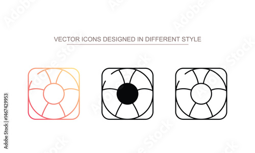 Rubber Ring icon design with white background stock illustration
