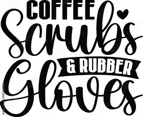 Coffee scrubs and rubber gloves 