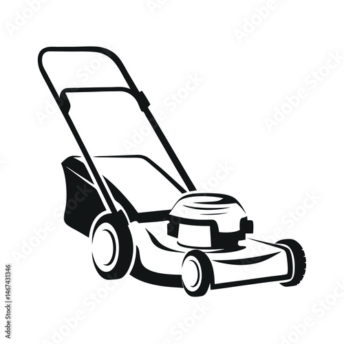 Modern Garden Mower vector Icon Logo.