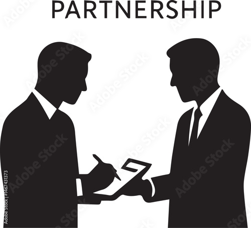 Business Meeting Silhouette – Teamwork, Strategy, Corporate Planning Vector Illustration