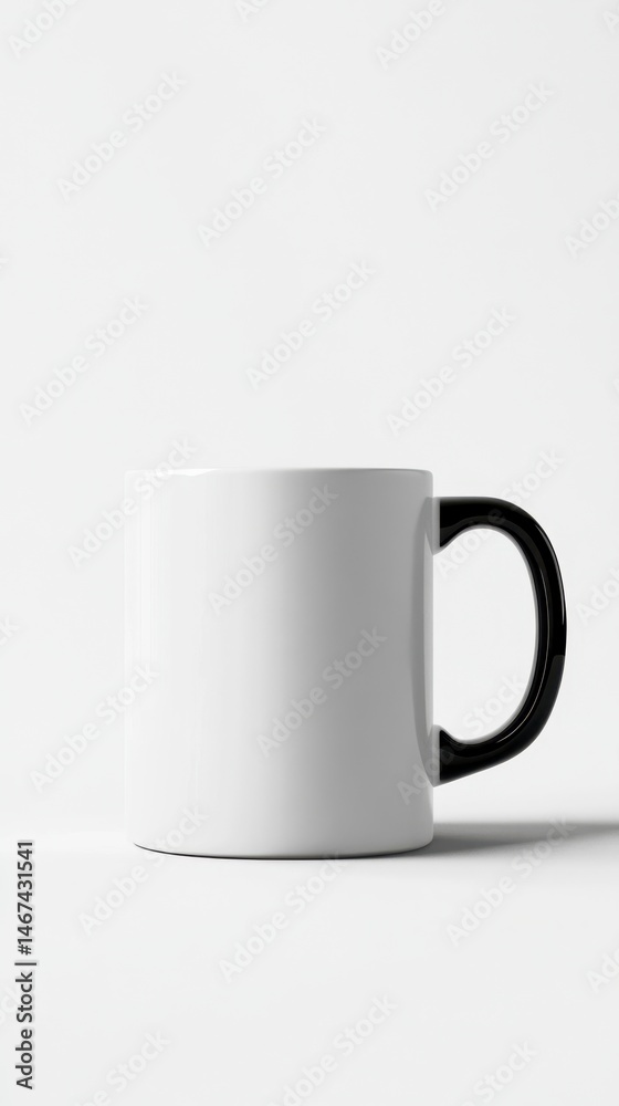 Fototapeta premium Minimalist Blank Coffee Mug Design for Customization and Branding