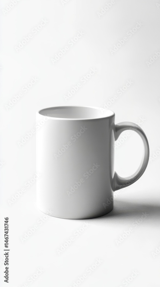 Fototapeta premium Smooth White Mug on Light Background Perfect for Custom Designs