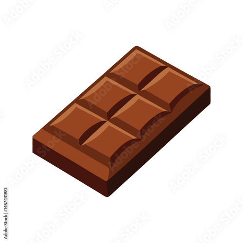 Chocolate bar vector illustration. Sweet, dessert, cocoa, snack, candy, food, treat, confectionery, sugary, delicious.

