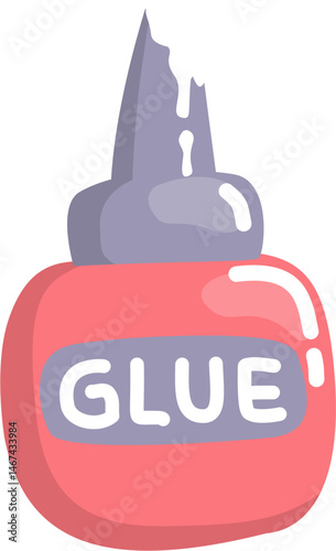 Cute Pink glue bottle illustration 