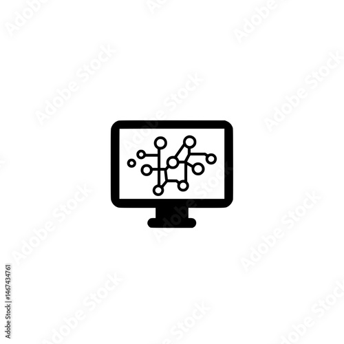 Wallpaper Mural Conceptual vector icon of computer depicting digital communication and network Torontodigital.ca