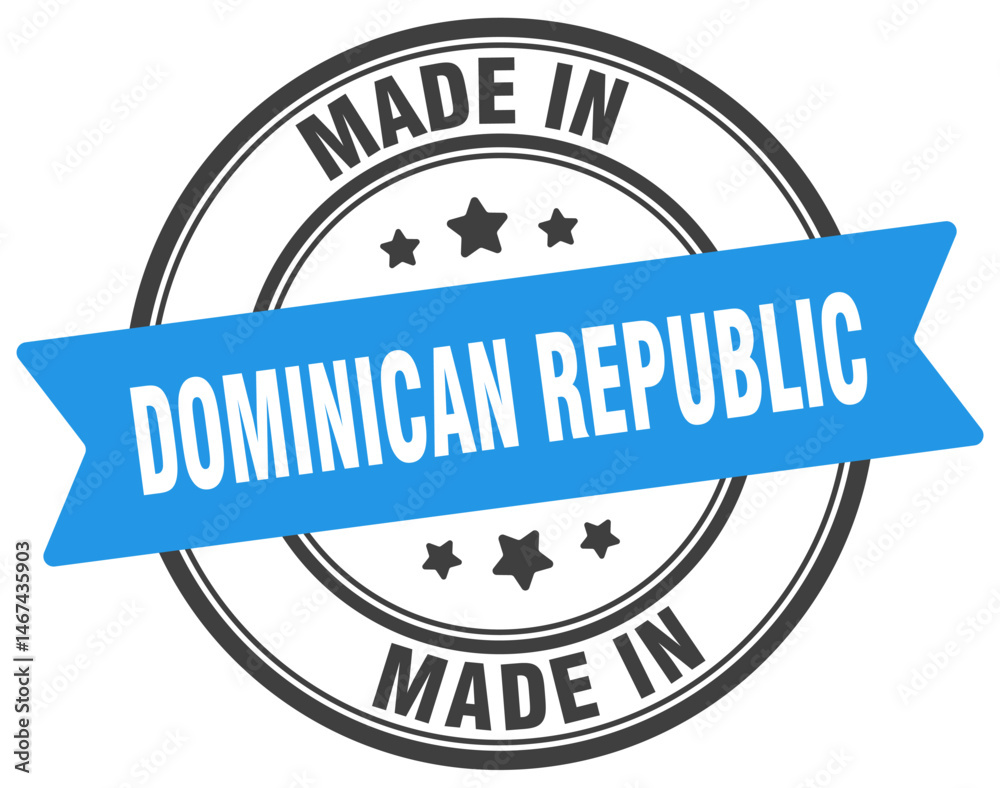 Fototapeta premium Made in Dominican Republic round sign. Made in Dominican Republic stamp.