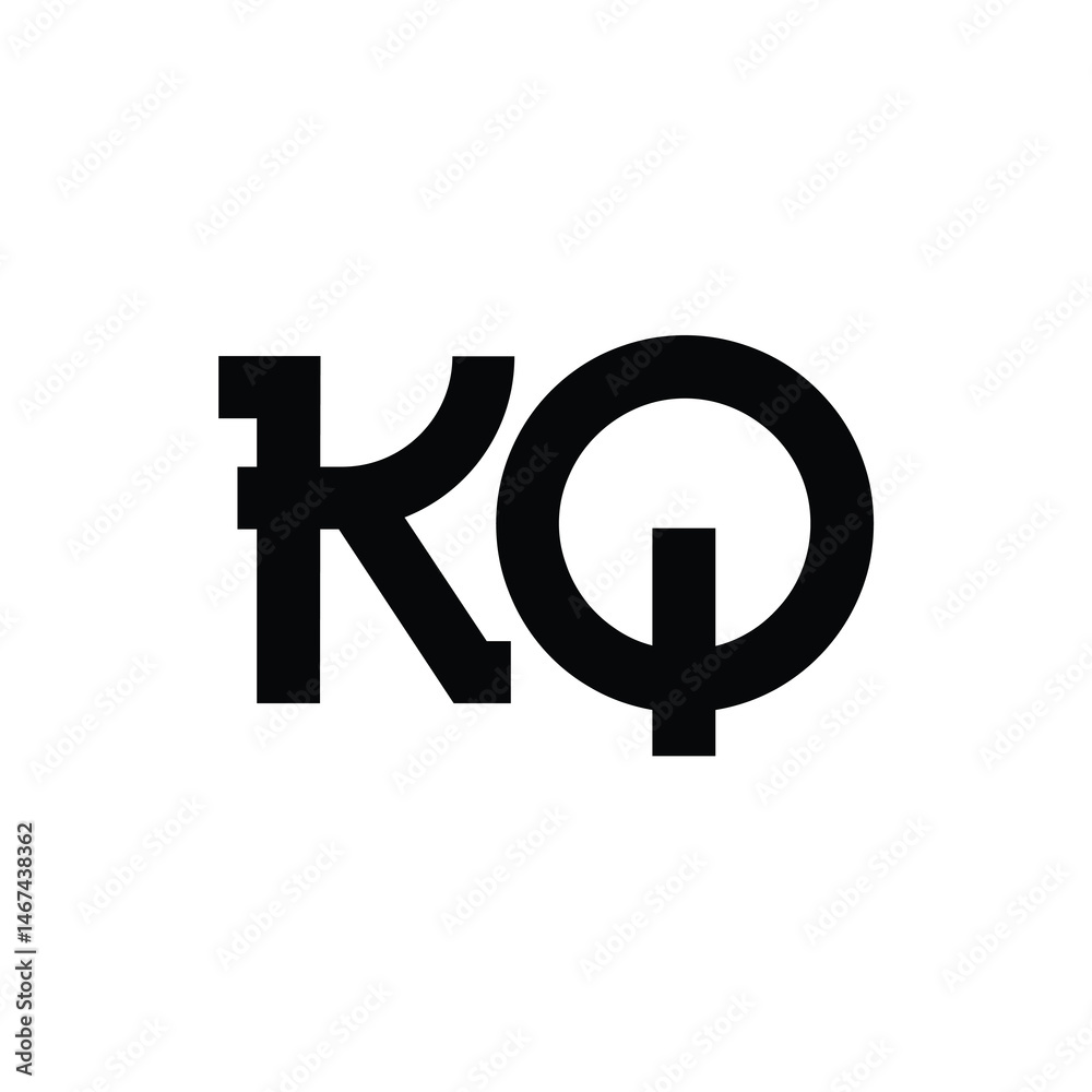 KQ monogram logo design letter text name symbol monochrome logotype alphabet character simple logo KQ monogram logo design letter text name symbol monochrome logotype alphabet character simple logo