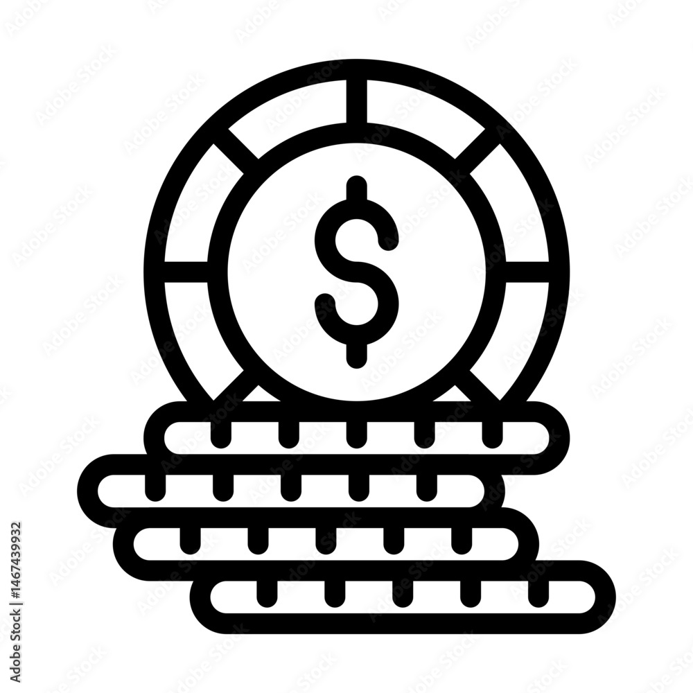 Dollar Coin Stack Icon Dollar Coin Stack Icon