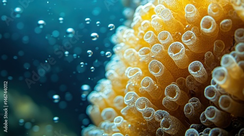 Close-up of vibrant coral, intricate structure, underwater scene