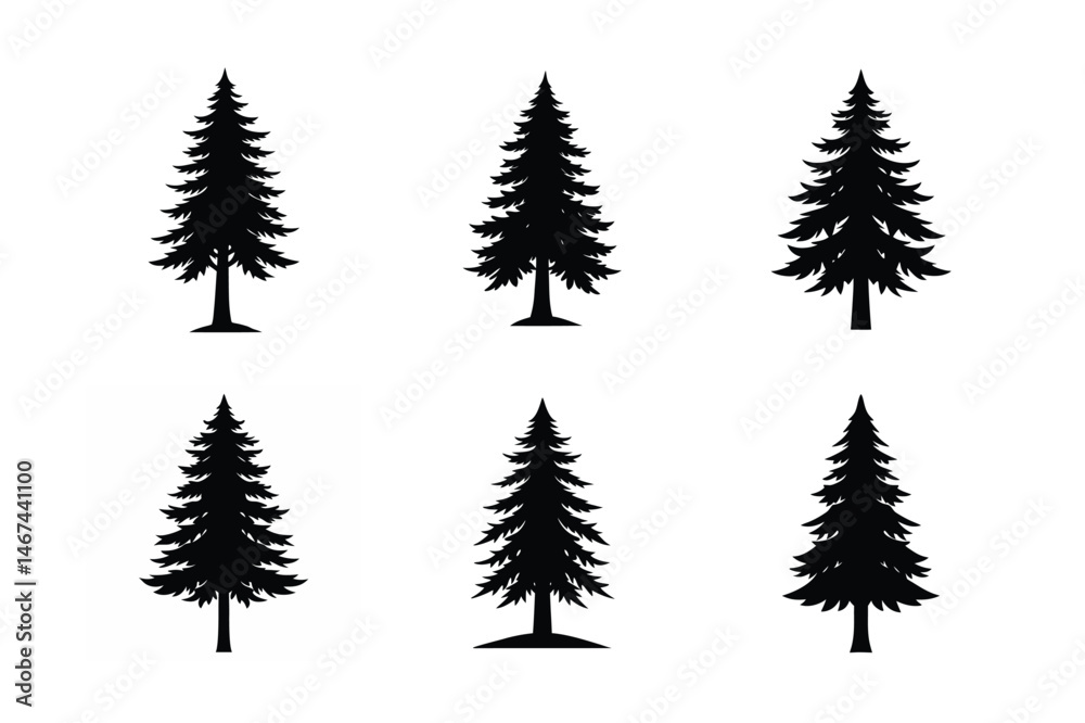 Pine tree silhouette vector illustration Pine tree silhouette vector illustration