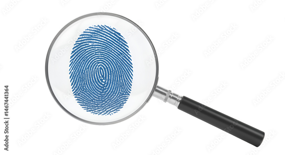 fingerprint magnified biometric security investigation concept person Identification transparent PNG background