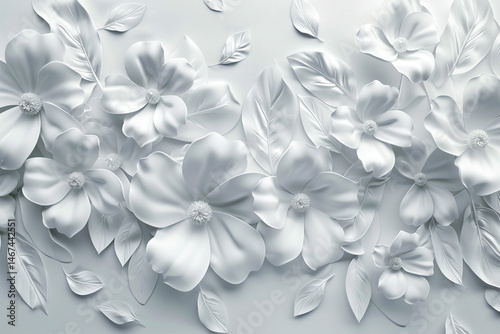 Elegant White Vintage Abstract Floral Texture for Wedding