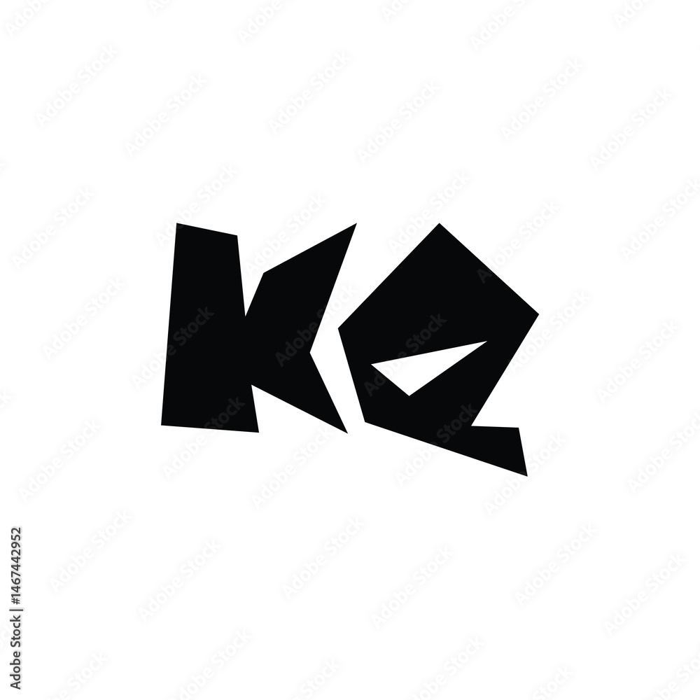 Obraz premium KQ monogram logo design letter text name symbol monochrome logotype alphabet character simple logo