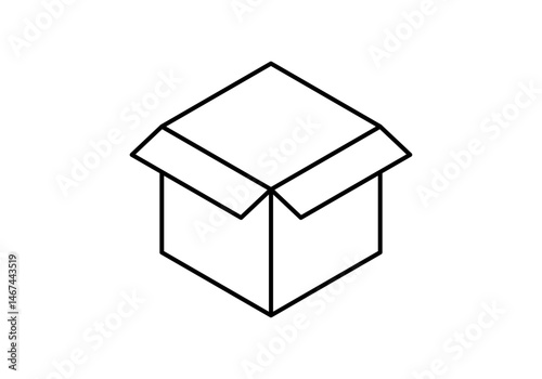 Icono negro de caja abierta
