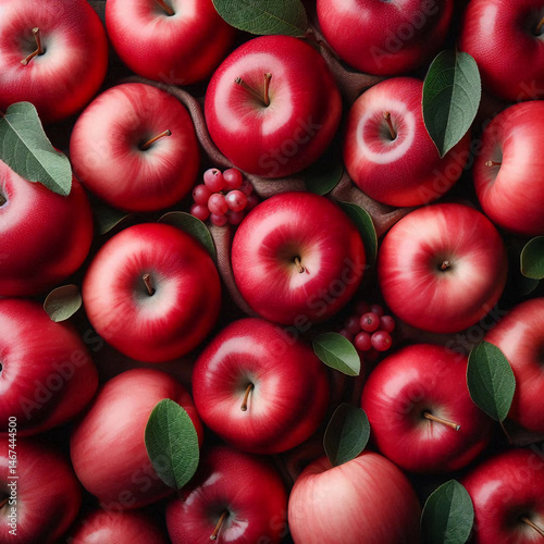 Red apples, beautiful background.