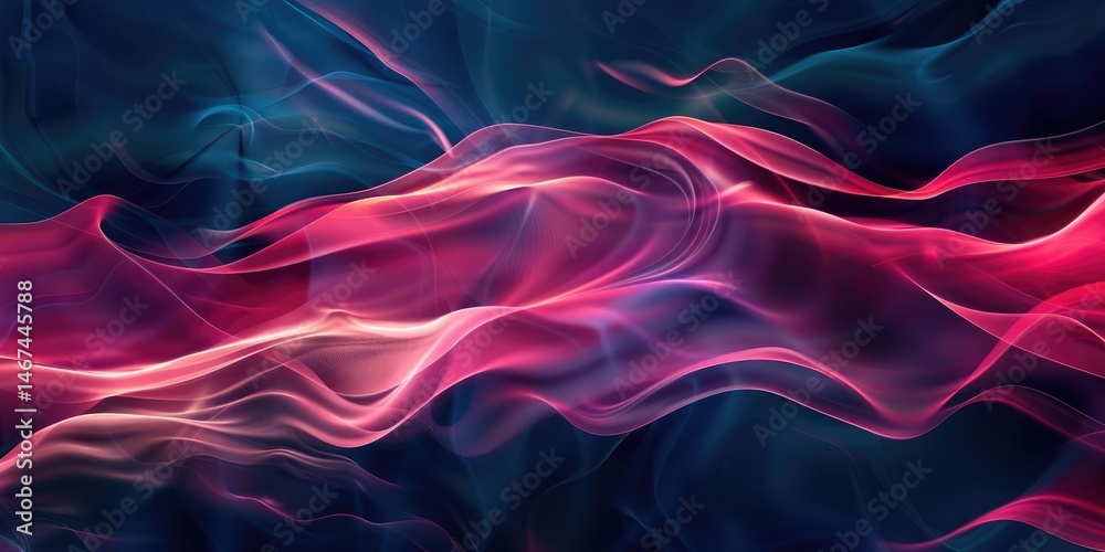 Obraz premium Abstract red color wave flowing express the energetic ripple. Seamless texture of vividness curve swirling convey sense of harmony and wonderful scene perfect for effect and graphic design. AIG51.