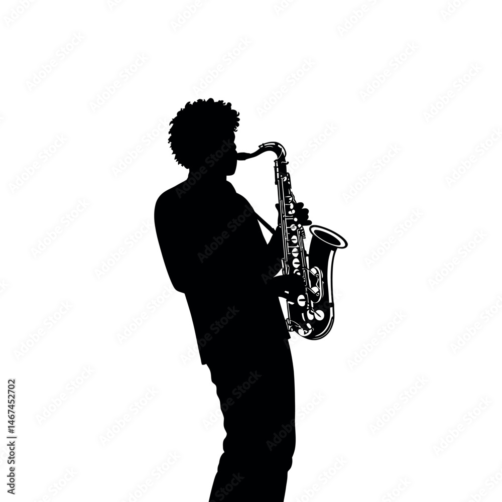 Fototapeta premium silhouette of a man playing saxophone